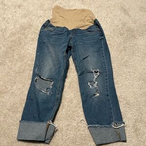 Indigo Blue over the bump maternity jeans